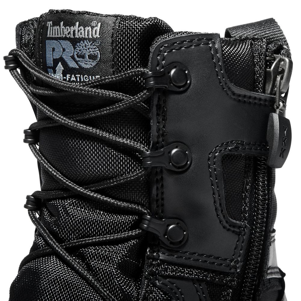 Timberland Pro Μποτακια Ανδρικα Μαυρα - Valor™ Duty 8\" Side-Zip Comp Toe - Greece 4680932-YW